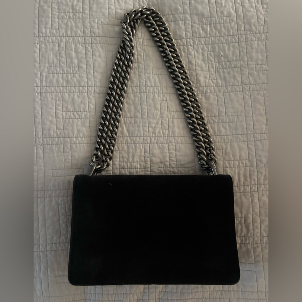 Sophisticated Black suede/leather with light weight Chain Shoulder Bag